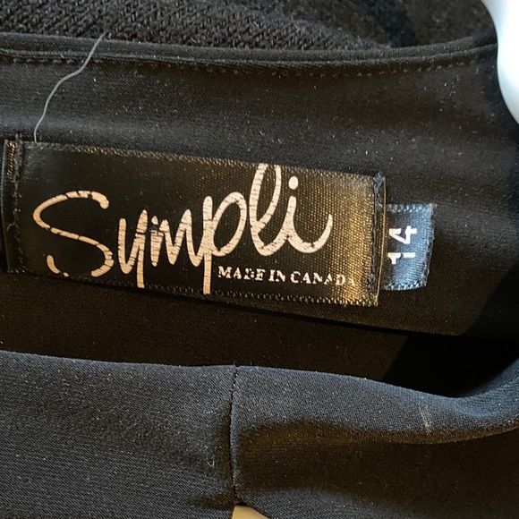 Sympli Black Long Sleeve Dress with Cutout Design - Picture 3 of 3